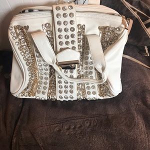 Beautiful White Rhinestoned Bag